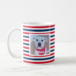 Cute Hund Rött vitt blått Rand Patriotic 2 Photo Kaffemugg