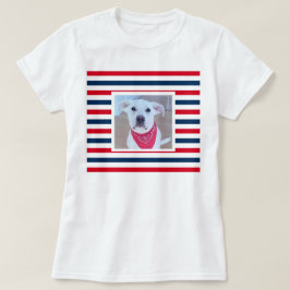 Cute Hund Rött vitt blått Rand Patriotic Photo T Shirt