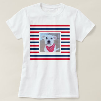 Cute Hund Rött vitt blått Rand Patriotic Photo T Shirt