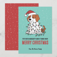 Cute Hund Santa Naughty och Nice God jul