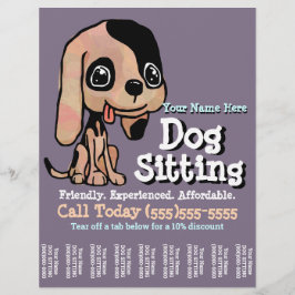 Cute HUND Sitta Flyer-mall Reklamblad