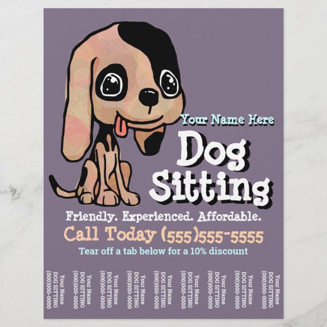 Cute HUND Sitta Flyer-mall Reklamblad (Framsidan)