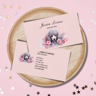 Cute Hund Sitter, Pet Groomer, Veterinär, Pudel Visitkort