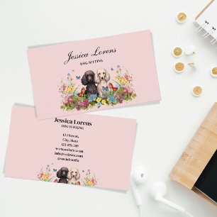 Cute Hund Sitter, Pet Groomer, Veterinär, Pudel Visitkort