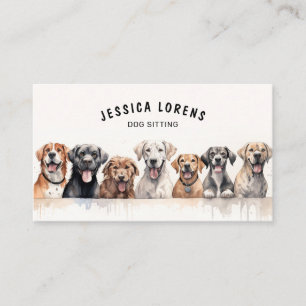 Cute Hund Sitter, Pet Groomer, Veterinär, Puppy Visitkort