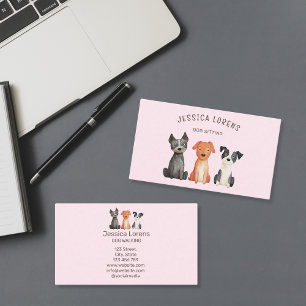 Cute Hund Sitter Pet Groomer Veterinär Puppy Visitkort