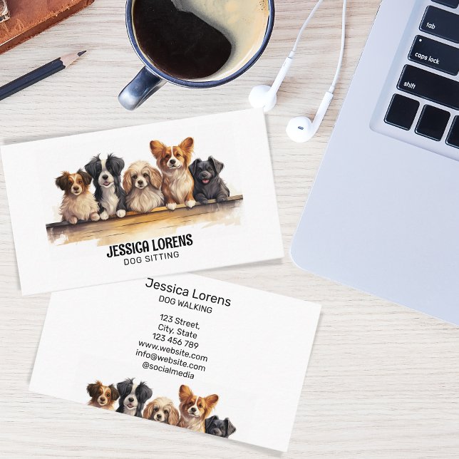 Cute Hund Sitter, Pet Groomer, Veterinär, Puppy Visitkort (Skapare uppladdad)