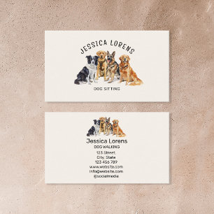 Cute Hund Sitter, Pet Groomer, Veterinär, Puppy Visitkort