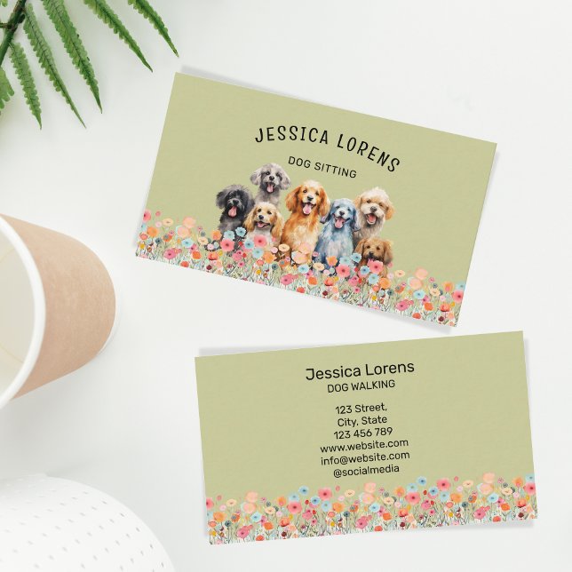 Cute Hund Sitter, Pet Groomer, Veterinär, Puppy Visitkort (Skapare uppladdad)