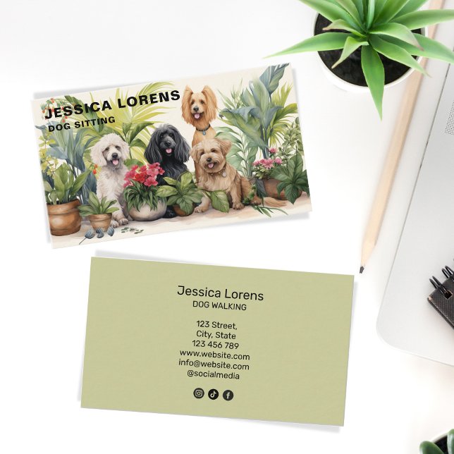 Cute Hund Sitter, Pet Groomer, Veterinär, Puppy Visitkort (Skapare uppladdad)