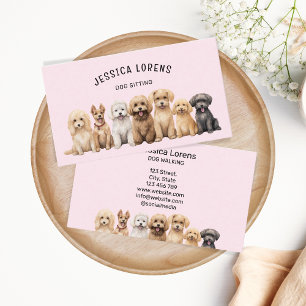 Cute Hund Sitter, Pet Groomer, Veterinär, Puppy Visitkort