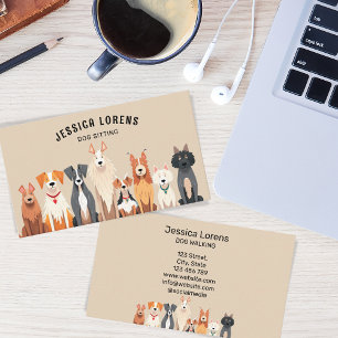 Cute Hund Sitter, Pet Groomer, Veterinär, Puppy Visitkort