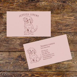 Cute Hund Sitter, Pet Groomer, Veterinär, Puppy Visitkort