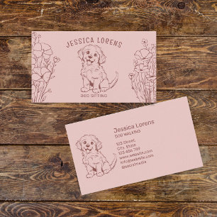 Cute Hund Sitter, Pet Groomer, Veterinär, Puppy Visitkort