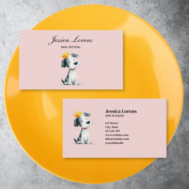 Cute Hund Sitter, Puppy Pet Groomer, Veterinary Visitkort (Skapare uppladdad)