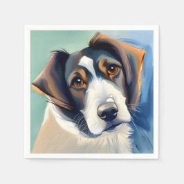 Cute Hund Sketch Porträtt Pappersservett