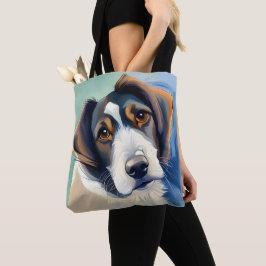 Cute Hund Sketch Porträtt Tygkasse