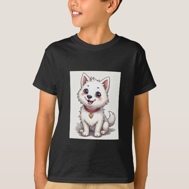 Cute Hund Skriv ut T-Shirt! T Shirt (Framsida)