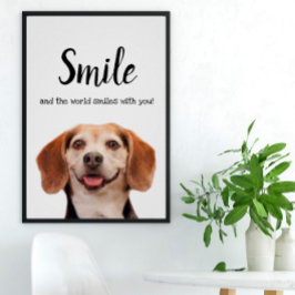 Cute Hund Smiling Photo Smile Quote Beagle Poster