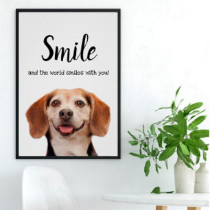 Cute Hund Smiling Photo Smile Quote Beagle Poster