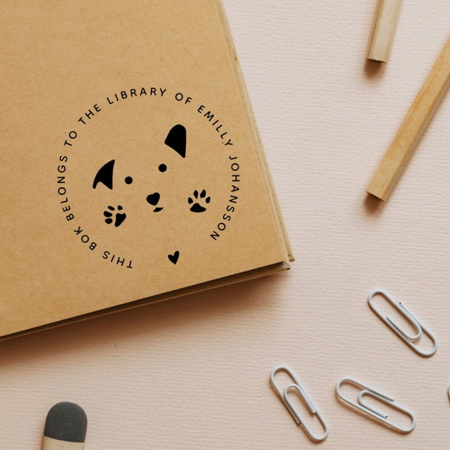 Cute Hund som är modern från Bibliotek Bok Stämpel (Skapare uppladdad)