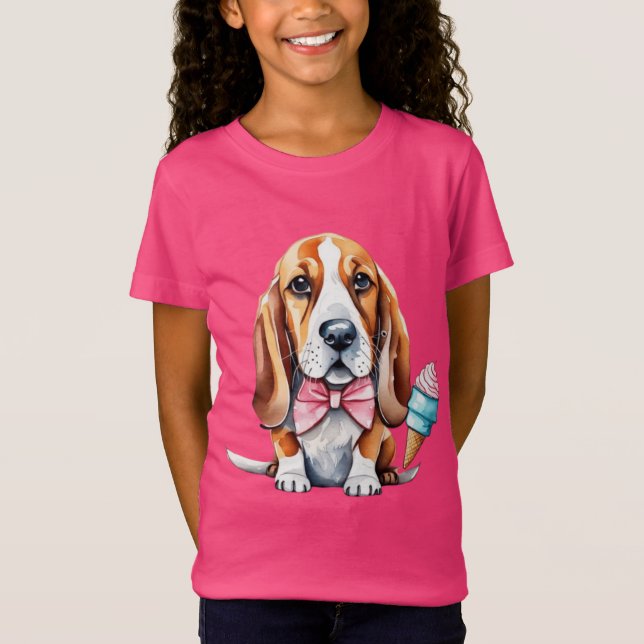 Cute hund som äter glass t shirt (Framsida)