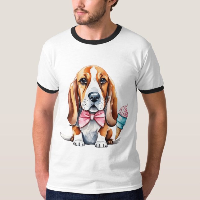Cute hund som äter glass t shirt (Framsida)