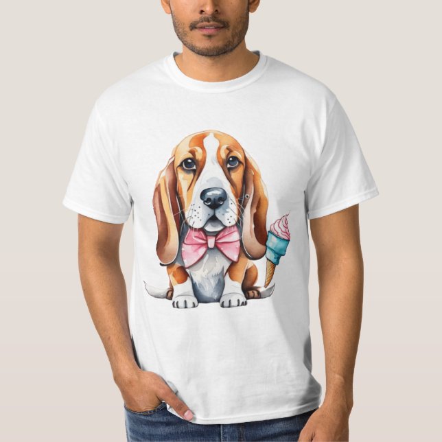 Cute hund som äter glass t shirt (Framsida)