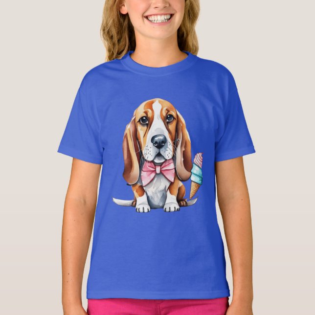 Cute hund som äter glass t shirt (Framsida)