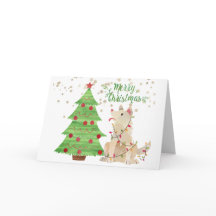 Cute Hund som inkapslats i julklapp Ljus bredvid T