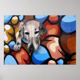 Cute Hund Street Art of Las Palmas Poster