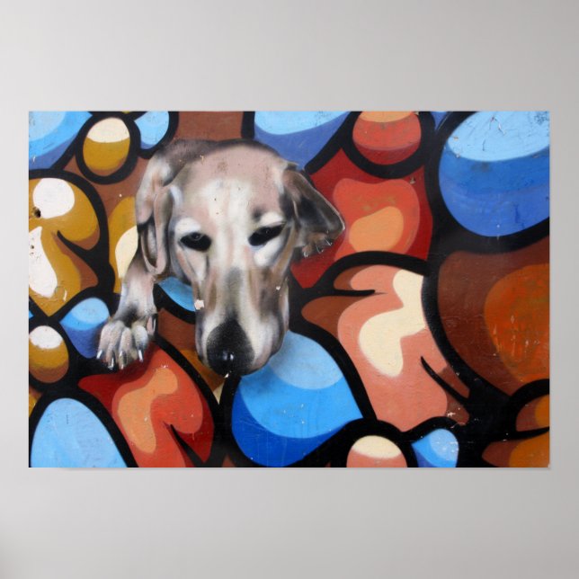 Cute Hund Street Art of Las Palmas Poster (Framsidan)