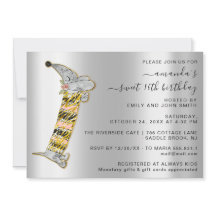 Cute Hund Sweet 16:e Födelsedagsfest Silver Grått