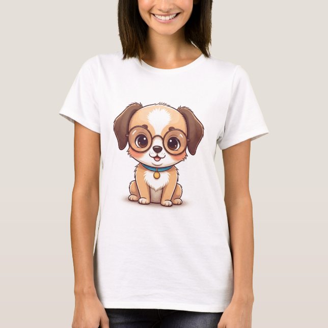 Cute Hund T-shirt (Framsida)