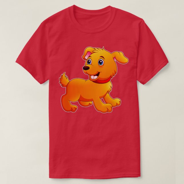 Cute Hund toon Pet Funny Illustration För barn T Shirt (Design framsida)