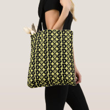 Cute Hund Tote Bag i Gult och svart