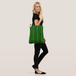 Cute Hund Tote Bag in Lime Green and Black Tygkasse