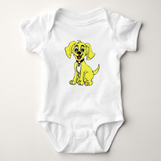 Cute hund-tryckt klädmaterial t shirt (Framsida)