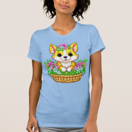 Cute Hund vår Påsk i Flowers T Shirt