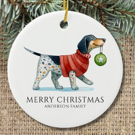 Cute Hund Vattenfärgjul Julgransprydnad Keramik
