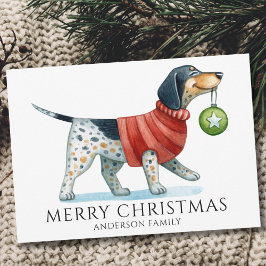 Cute Hund Vattenfärgjul Julkort