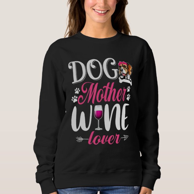 Cute Hund Vin Beagle Hund Mors dag T Shirt (Framsida)