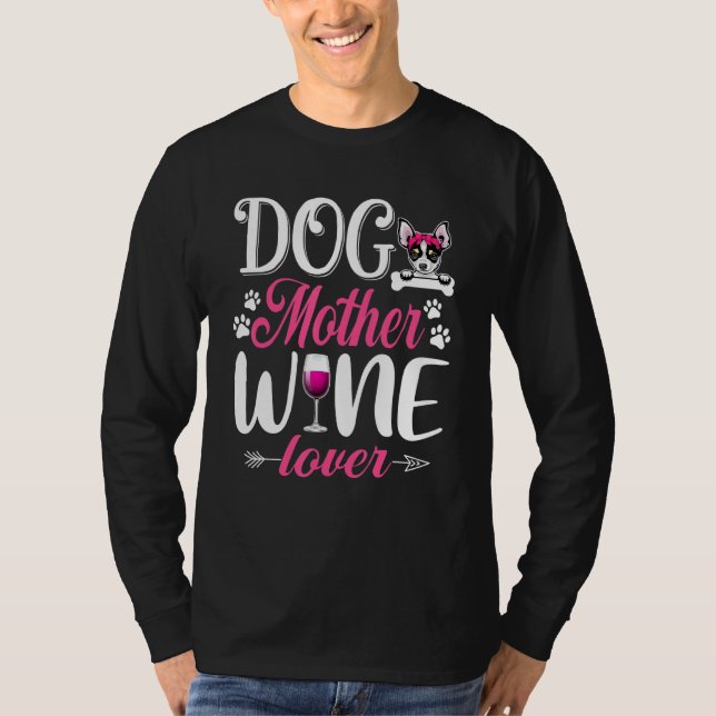 Cute Hund Vin Chihuahua Hund Mors dag T Shirt (Framsida)
