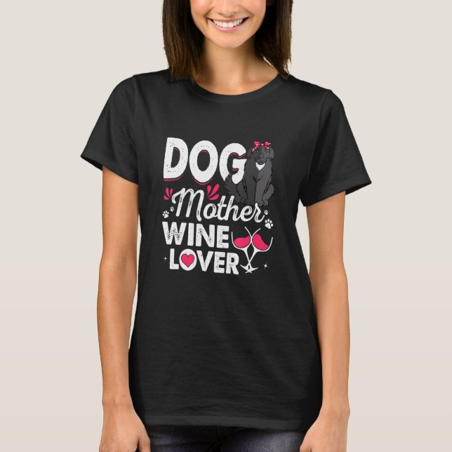 Cute Hund Vin Newfoundland Hund Mors dag T Shirt (Framsida)