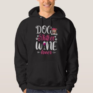 Cute Hund Vin Pitbull Hund Mors dag Hoodie