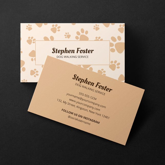 Cute Hund Walking Pet Sitta Hund Trainer Service Visitkort (Skapare uppladdad)