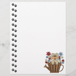 Cute Hund Wating Can Letterhead