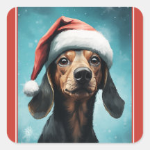 Cute Hund Wearing Santa Hat Dachshund jul