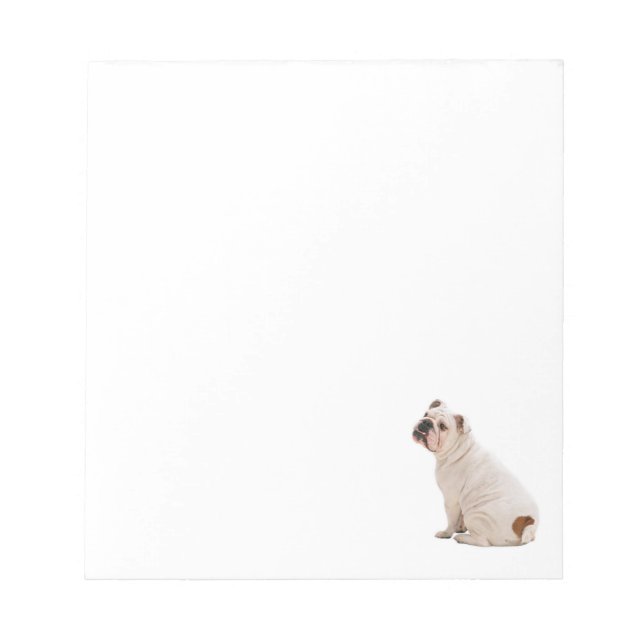 Cute hund white bulldog anteckningsblock (Framsida)