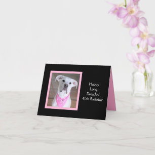 Cute Hund with Soulful Öga 40Birth-day Rosa Kort